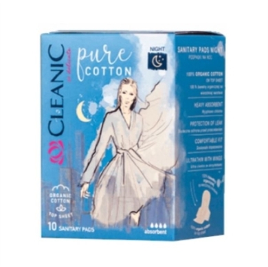 CLEANIC podpaski pure cotton NOC 10 sztuk