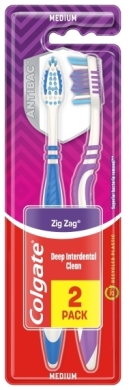 COLGATE ZIG ZAG Szczoteczka do zębów Plus Medium 1+1 sztuka
