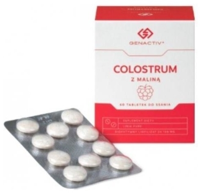 COLOSTRUM Z MALINĄ GENACTIV (Colostrigen Tabs), tabletki do ssania 60 szt.
