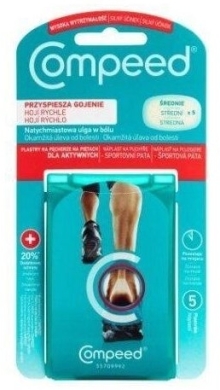 COMPEED Plastry dla aktywnych na pęcherze pięty średnie 5 sztuk