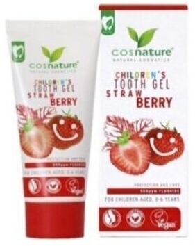 COSNATURE Naturalna żelowa pasta do zębów dla dzieci o smaku truskawkowym 60 ml