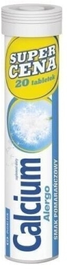 Calcium 300 Alergo Wapno + Witamina C 20 tabletek musujących.