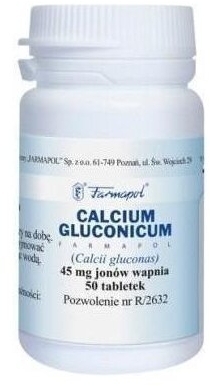Calcium gluconicum Farmapol 45 mg Ca 2+ 50 tabletek
