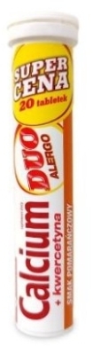 Calcium + kwercytyna Duo Alergo smak pomarańczowy 20 tabletek musujących
