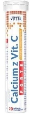 Calcium z Vit. C Forte pomarańcza VITTER BLUE 20 tabletek musujących