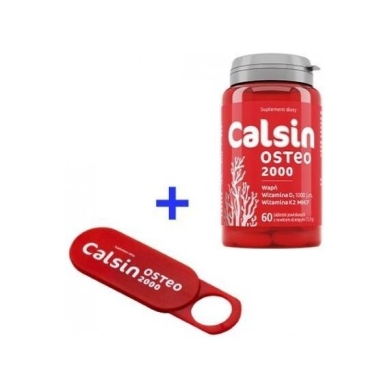 Calsin Osteo 2000 60 tabletek + Osłonka na kamere czerwona 1 sztuka