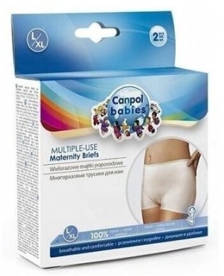 Canpol Majtki poporodowe wielorazowe L/XL 2 sztuki