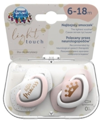 Canpol babies Smoczek silikonowy 6-18m symetryczny ROYAL BABY 2 sztuki
