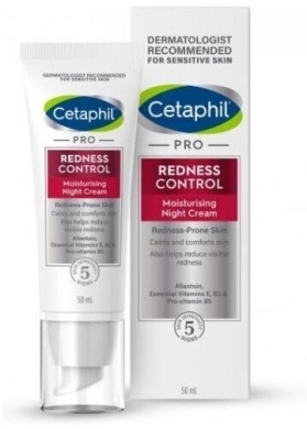 Cetaphil pro redness krem nawilżający na noc 50 ml. Zmniejszający zaczerwienienie