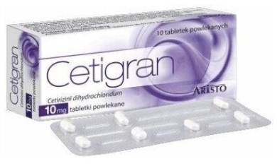 Cetigran 10 mg 10 tabletek powlekanych