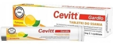 Cevitt Gardło cytryna 20 tabletek