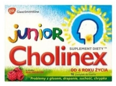 Cholinex Junior od 4 roku życia 16 pastylek do ssania
