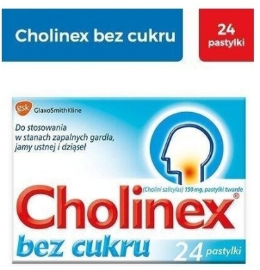 Cholinex bez cukru 150 mg 24 pastylki