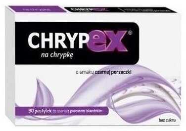 Chrypex 30 pastylek do ssania o smaku porzeczkowym