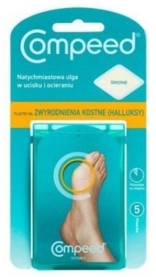 Compeed Plastry na zwyrodnienia kostne Halluksy Średnie 5 sztuk