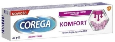 Corega Komfort krem mocujący do protez zębowych smak miętowy 40 g