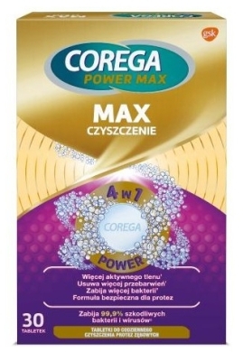 Corega Max Czyszczenie do protez zębowych 30 tabletek