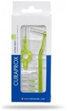 Curaprox CPS 011 prime start szczoteczki międzyzębowe 5 sztuk + uchwyt UHS 470 + uchwyt UHS 409