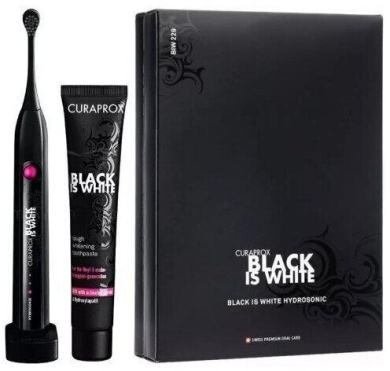 Curaprox Hydrosonic Black is White - soniczna szczoteczka + pasta