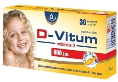 D-Vitum 800 j.m. Witamina D Dla Niemowląt 36 kapsułek