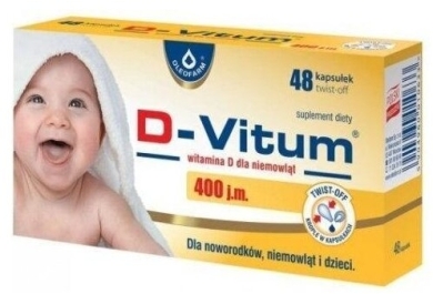 D-Vitum Witamina D 400 j.m. Dla Niemowląt 48 kapsułek