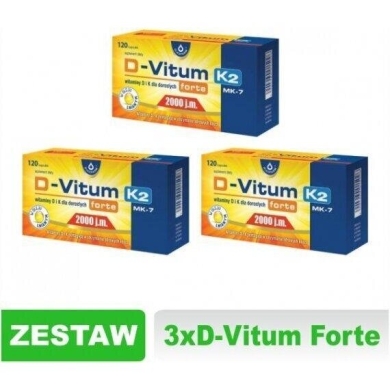 D-Vitum forte 2000 j.m. Zestaw: 3x120 kapsułek