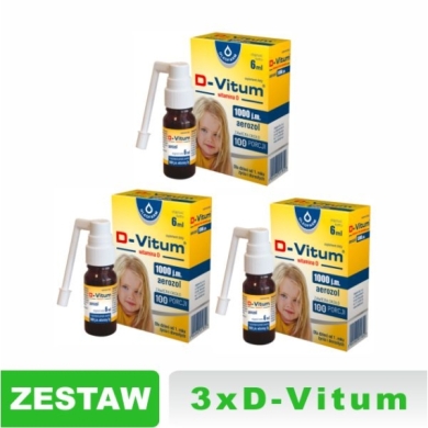 D-Vitum witamina D aerozol 1000 j.m. płyn  6ml Zestaw: 3x6 ml