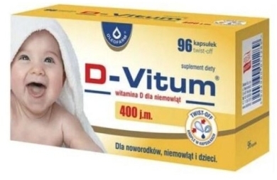 D-Vitum witamina D dla niemowląt 400 j.m. 90 kapsułek
