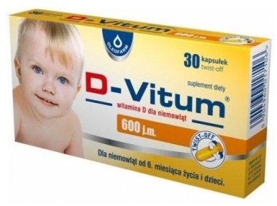 D-Vitum witamina D dla niemowląt 600 j.m. 30 kapsułek twist-off