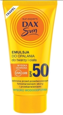 DAX SUN TRAVEL Emulsja do opalania do twarzy i ciała SPF50 50 ml