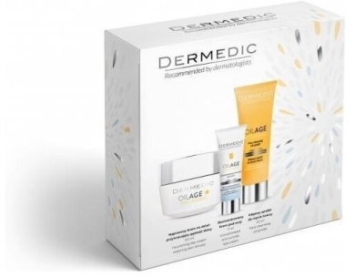 DERMEDIC Zestaw OILAGE: Naprawczy krem 50 ml + Krem pod oczy 7 ml + Olejowy syndet 25 ml
