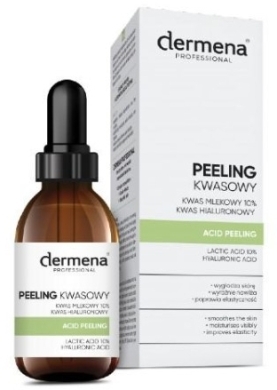 DERMENA PROFESSIONAL Peeling kwasowy kwas mlekowy 10%+ kwas hialuronowy 20ml