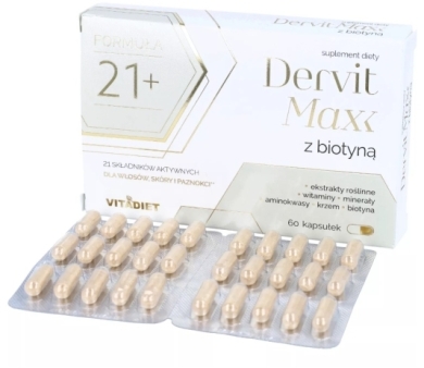Dervit Max z biotyną 60 kapsułek