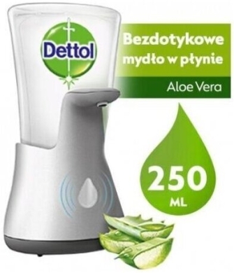 Dettol Bezdotykowe Mydło w Płynie Aloe Vera - Komplet (Dozownik Plus Refill) 1 zestaw