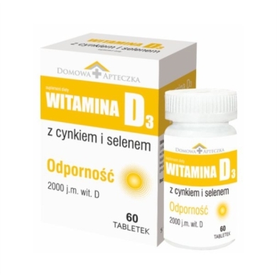 Domowa Apteczka Witamina D3 z Cynkiem i Selenem 60 tabletek