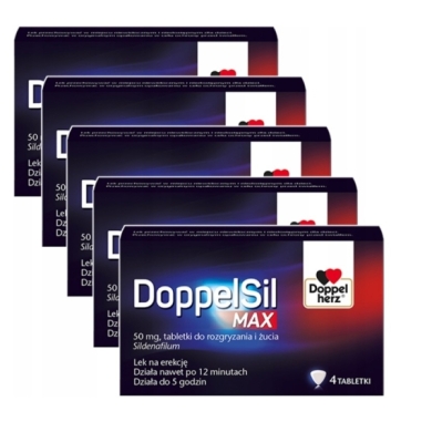 DoppelSil MAX 0,05g 4 tabletki do rozgryzania i żucia Wielopak x5