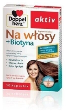 Doppelherz aktiv Na włosy + Biotyna 30 kapsułek