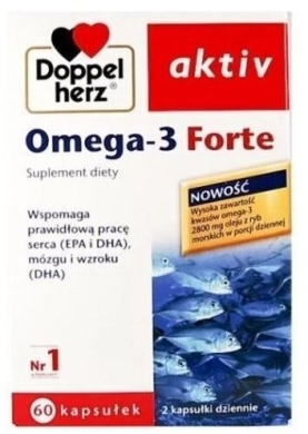 Doppelherz aktiv Omega-3 Forte 2800 mg oleju z ryb morskich 60 kapsułek