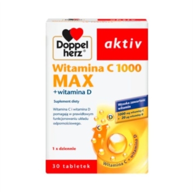 Doppelherz aktiv Witamina C 1000 Max + Wit D 30 tabletek