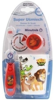 Dr Scott Zestaw czerwony kubek + szczoteczka + zatyczka