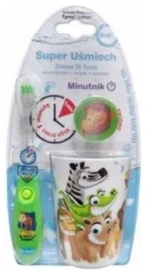 Dr Scott Zestaw zielony kubek + szczoteczka + zatyczka