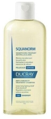Ducray Squanorm Szampon przeciwłupieżowy - łupież tłusty 200 ml