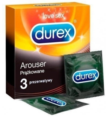 Durex Arouser Prezerwatywy prążkowane dla niezapomnianych doznań 3 szt. 