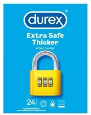 Durex Extra Safe Prezerwatywy wzmocnione zwiększona ilość lubrykantu 24 sztuki