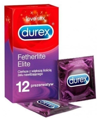 Durex Feel Thin Fetherlite Elite Prezerwatywy cienkie przezroczyste 12 szt.