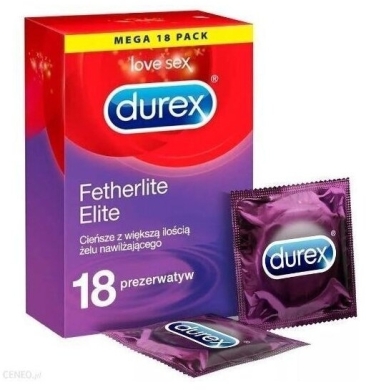 Durex Feel Thin Fetherlite Elite Prezerwatywy cienkie przezroczyste 18 szt.