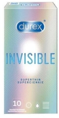 Durex Invisible Prezerwatywy supercienkie dla większej bliskości 10 sztuk