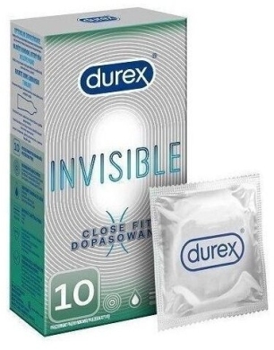 Durex Invisible Prezerwatywy supercienkie dopasowane 10 szt.