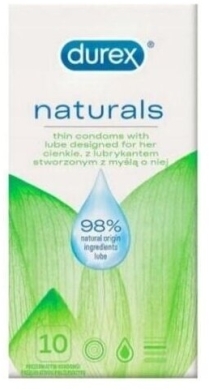 Durex NATURALS Cienkie prezerwatywy z lubrykantem stworzone z myślą o niej 10 szt.