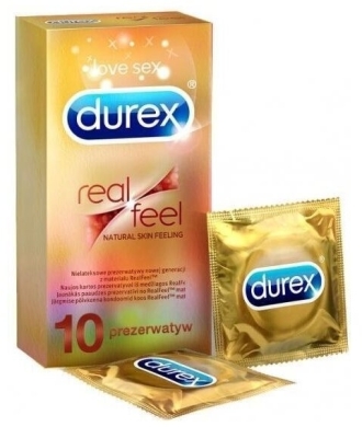 Durex Real Feel Prezerwatywy gładkie bez lateksu 10 sztuk